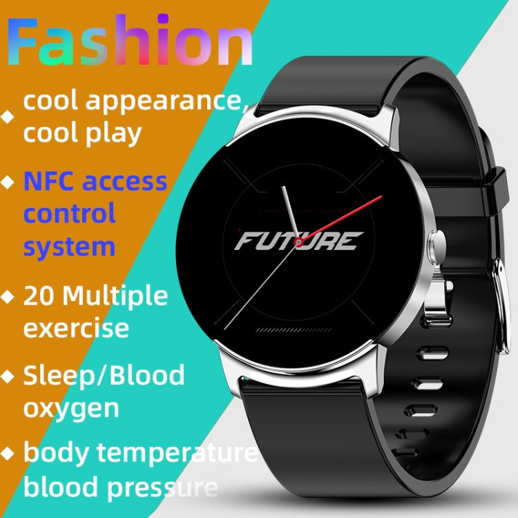 KS02 1.32 Inch Smart Watch Supports Blood Glucose Detection, Blood Pressure Detection, Blood Oxygen Detection(Silver+Black) - Smart Wear by buy2fix | Online Shopping UK | buy2fix