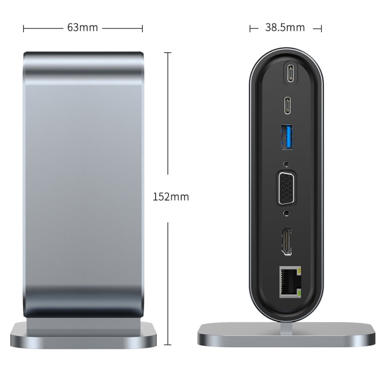 12 in 1 USB-C / Type-C Vertical Multi-interface HUB Adapter - Computer & Networking by buy2fix | Online Shopping UK | buy2fix