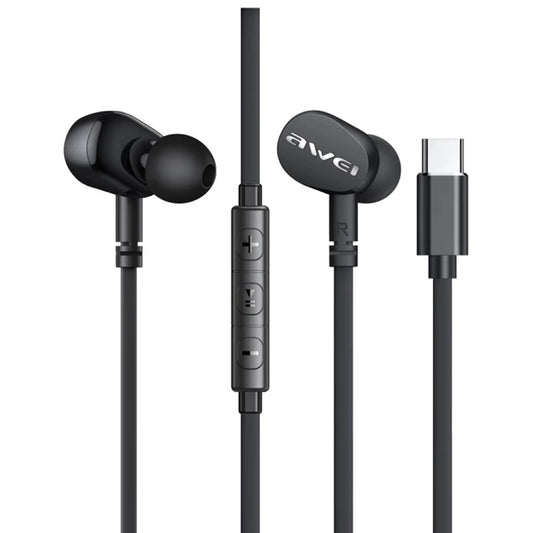awei TC-7 1.2m Mini Stereo In-ear Earphones - Type-C Earphone by awei | Online Shopping UK | buy2fix