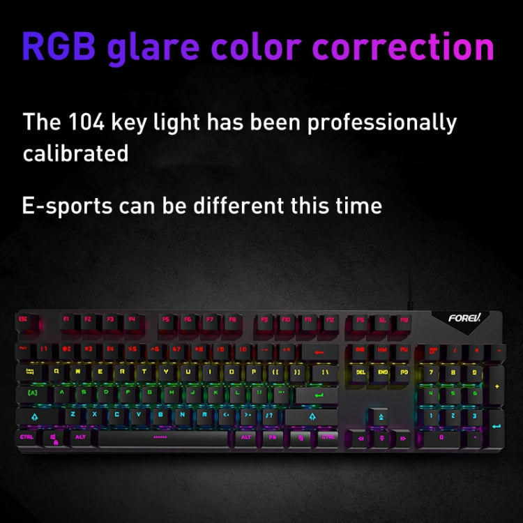 FOREV FVQ302 Mixed Color Wired Mechanical Gaming Illuminated Keyboard(White Pink) - Wired Keyboard by buy2fix | Online Shopping UK | buy2fix