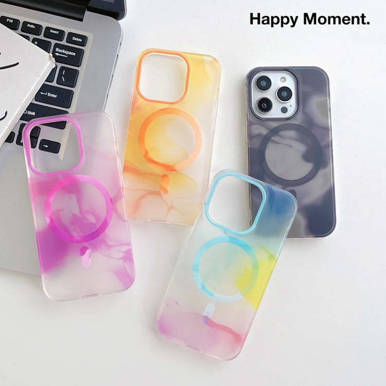 For iPhone 12 Watercolor Magsafe Phone Case(Yellow) - iPhone 12 / 12 Pro Cases by buy2fix | Online Shopping UK | buy2fix