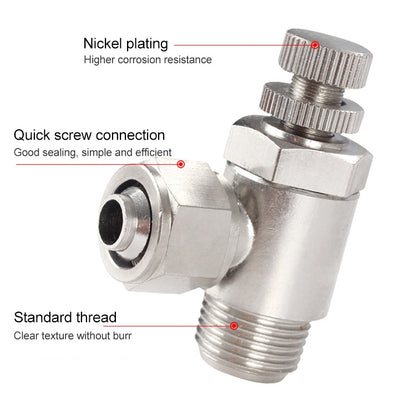 SL8-04 LAIZE Nickel Plated Copper Trachea Quick Fitting Throttle Valve Lock Female Connector -  by LAIZE | Online Shopping UK | buy2fix