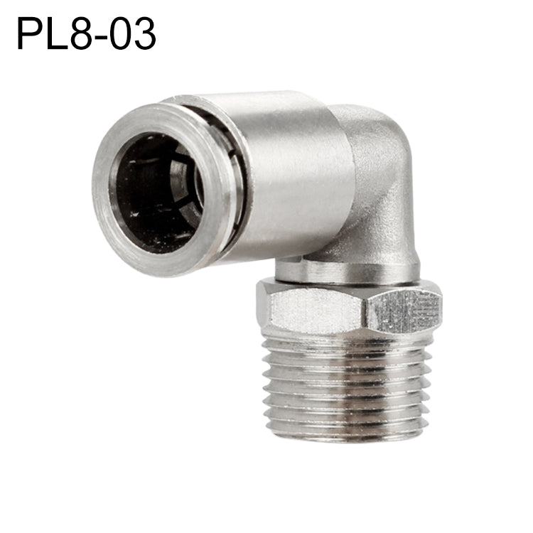 PL8-03 LAIZE Nickel Plated Copper Elbow Male Thread Pneumatic Quick Fitting Connector -  by LAIZE | Online Shopping UK | buy2fix