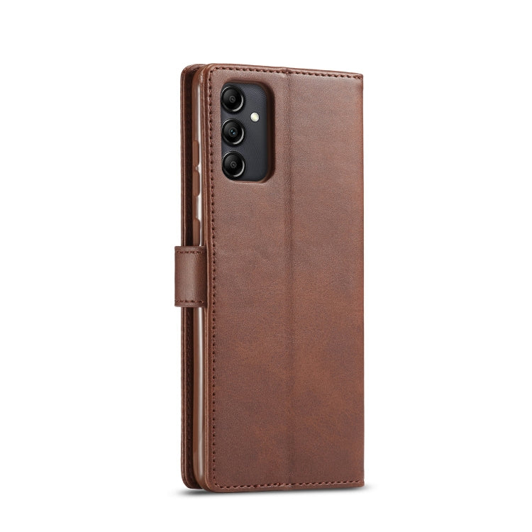 For Samsung Galaxy A14 4G/5G LC.IMEEKE Calf Texture Leather Phone Case(Brown) - Galaxy Phone Cases by LC.IMEEKE | Online Shopping UK | buy2fix