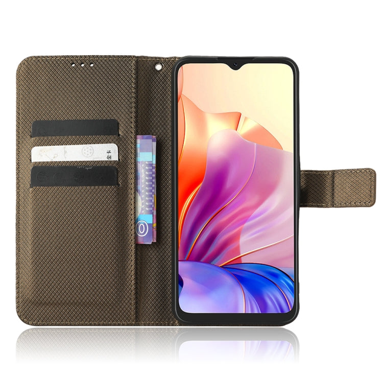 For Blackview OSCAL C80 Diamond Texture Leather Phone Case(Brown) - More Brand by buy2fix | Online Shopping UK | buy2fix