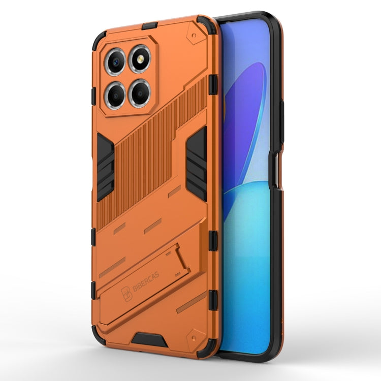 For Honor X8 5G Punk Armor PC + TPU Phone Case with Holder(Orange) - Honor Cases by buy2fix | Online Shopping UK | buy2fix