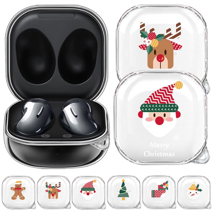 For Samsung Galaxy Buds Live Christmas Transparent TPU Earphone Case(Snowman) - Samsung Earphone Case by buy2fix | Online Shopping UK | buy2fix