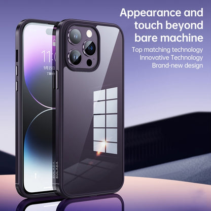 For iPhone 14 Pro SULADA Metal Frame + Nano Glass + TPU Phone Case(Dark Purple) - iPhone 14 Pro Cases by SULADA | Online Shopping UK | buy2fix