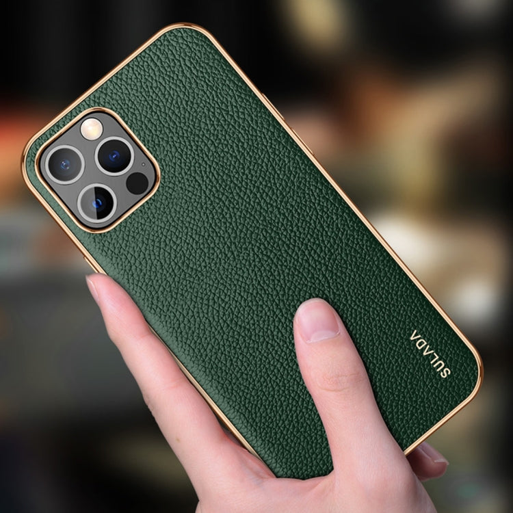 For iPhone 14 Plus SULADA Shockproof TPU + Handmade Leather Phone Case(Borwn) - iPhone 14 Plus Cases by SULADA | Online Shopping UK | buy2fix