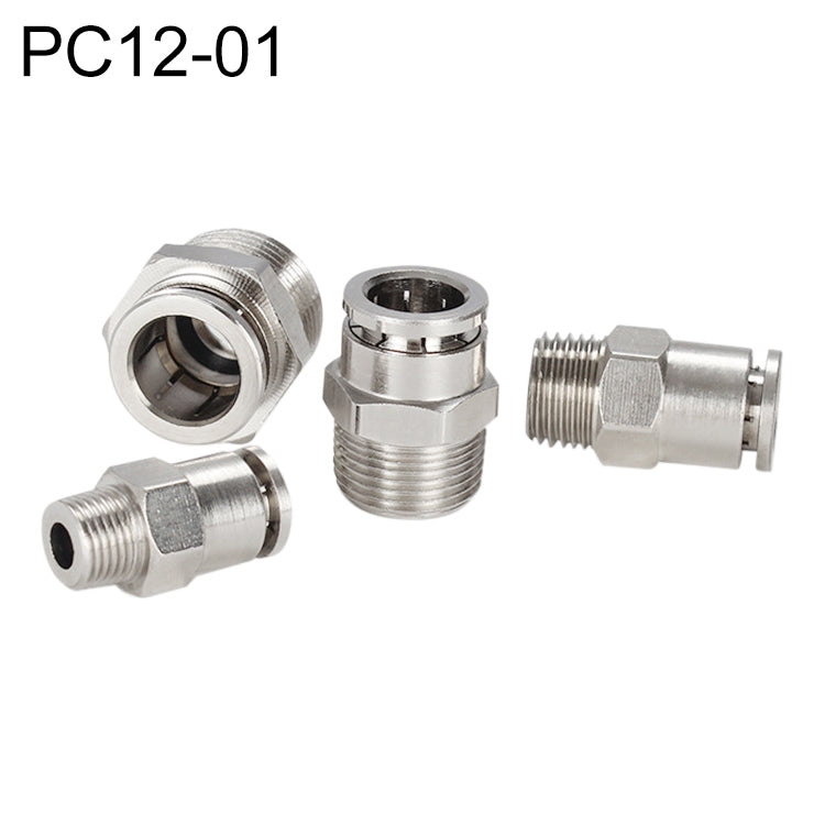 PC12-01 LAIZE Nickel Plated Copper Male Thread Straight Pneumatic Quick Connector -  by LAIZE | Online Shopping UK | buy2fix