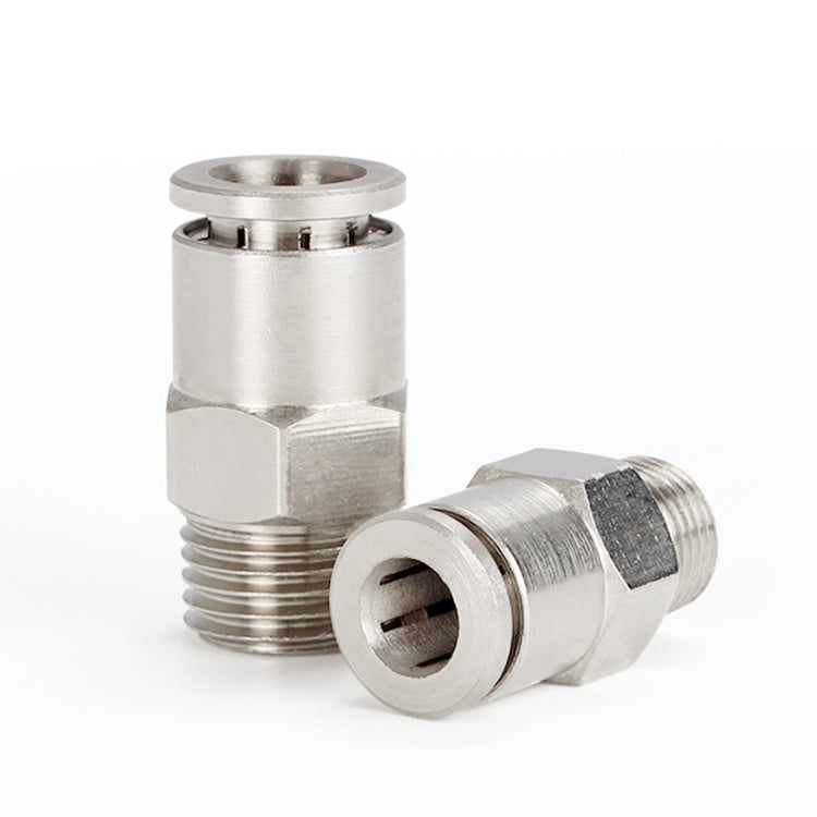 PC12-01 LAIZE Nickel Plated Copper Male Thread Straight Pneumatic Quick Connector -  by LAIZE | Online Shopping UK | buy2fix