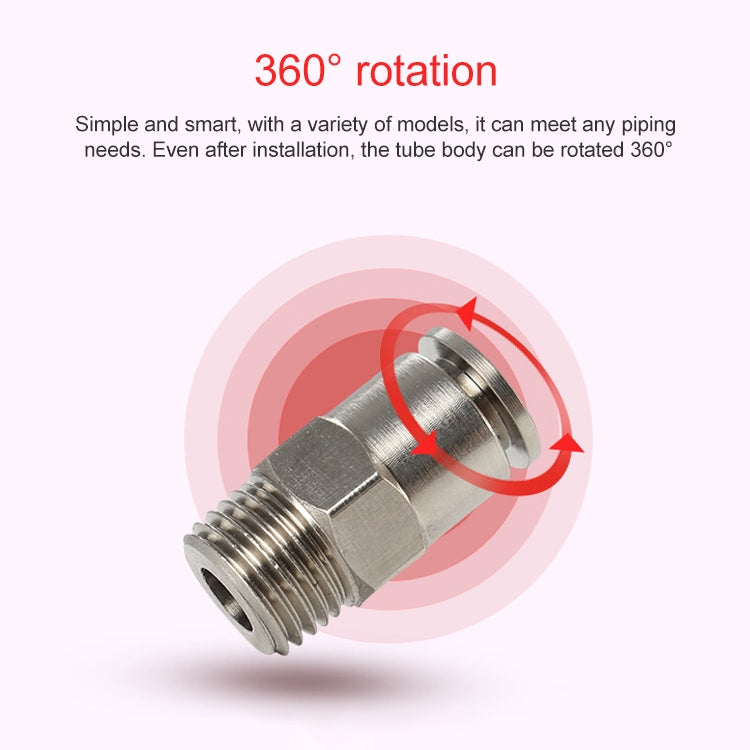 PC16-03 LAIZE Nickel Plated Copper Male Thread Straight Pneumatic Quick Connector -  by LAIZE | Online Shopping UK | buy2fix