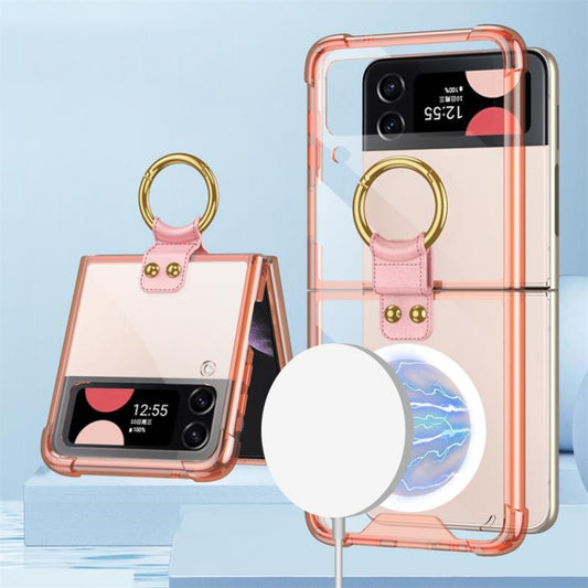 For Samsung Galaxy Z Flip4 GKK MagSafe Airbag Shockproof Phone Case with Ring Holder(Pink) - Galaxy Z Flip4 5G Cases by GKK | Online Shopping UK | buy2fix