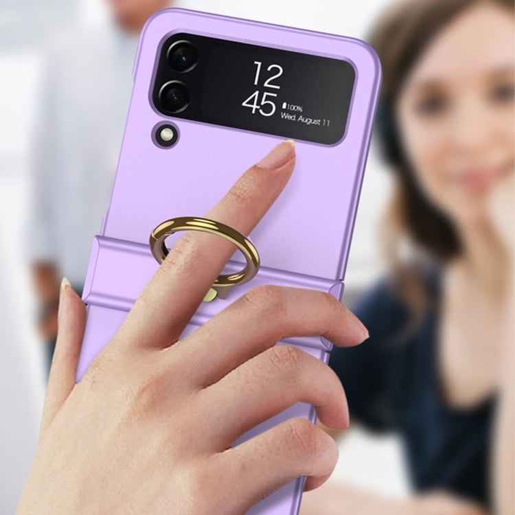 For Samsung Galaxy Z Flip4 GKK Ultrathin Hinge Full Coverage Phone Case with Ring Holder(Dark Green) - Galaxy Z Flip4 5G Cases by GKK | Online Shopping UK | buy2fix