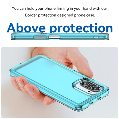 For Xiaomi Poco F3 Candy Series TPU Phone Case(Transparent Blue) - Xiaomi Cases by buy2fix | Online Shopping UK | buy2fix
