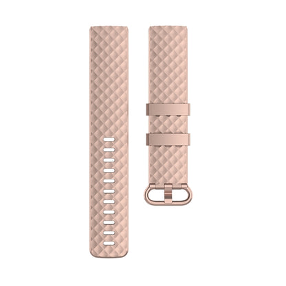 Color Buckle TPU Wrist Strap Watch Band for Fitbit Charge 4 / Charge 3 / Charge 3 SE, Size: L(Rose Gold) - Smart Wear by buy2fix | Online Shopping UK | buy2fix