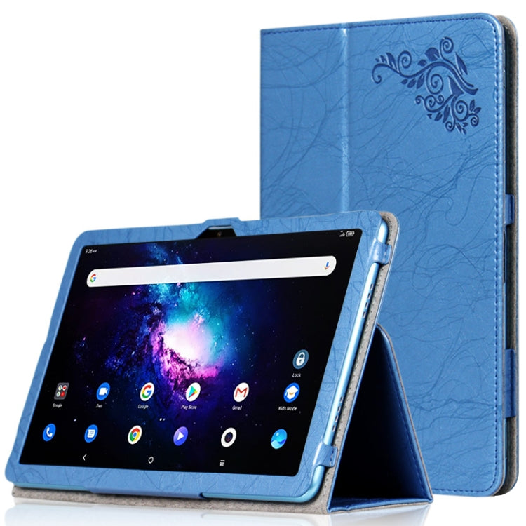 For TCL Tab Pro 5G Flower Embossed Leather Tablet Case with Holder(Blue) - Others by buy2fix | Online Shopping UK | buy2fix