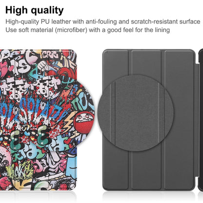For Lenovo Tab P11 Gen 2 Custer Painted 3-Fold Holder Leather Smart Tablet Case(Graffiti) - For Lenovo by buy2fix | Online Shopping UK | buy2fix