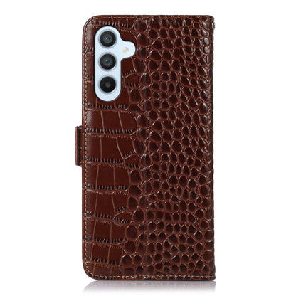 For Samsung Galaxy A54 5G Crocodile Top Layer Cowhide Leather Phone Case(Brown) - Galaxy Phone Cases by buy2fix | Online Shopping UK | buy2fix