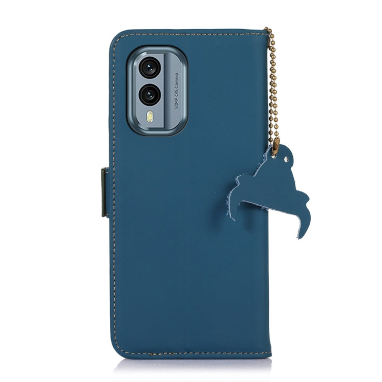 For Nokia X30 5G Genuine Leather Magnetic RFID Leather Phone Case(Blue) - Nokia Cases by buy2fix | Online Shopping UK | buy2fix