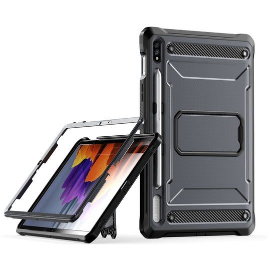 For Samsung Galaxy Tab S7/S8 Explorer PC + TPU Tablet Protective Case with Pen Slot(Grey) - Galaxy Tab S7 by buy2fix | Online Shopping UK | buy2fix