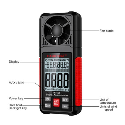 HABOTEST HT605 Portable Intelligent Digital Display Handheld Wind Speed Tester - Tachometers & Anemometer by HABOTEST | Online Shopping UK | buy2fix