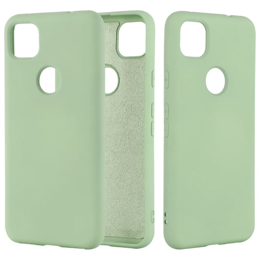 For Google Pixel 4a Pure Color Liquid Silicone Shockproof Full Coverage Case(Green) - Mobile Accessories by buy2fix | Online Shopping UK | buy2fix