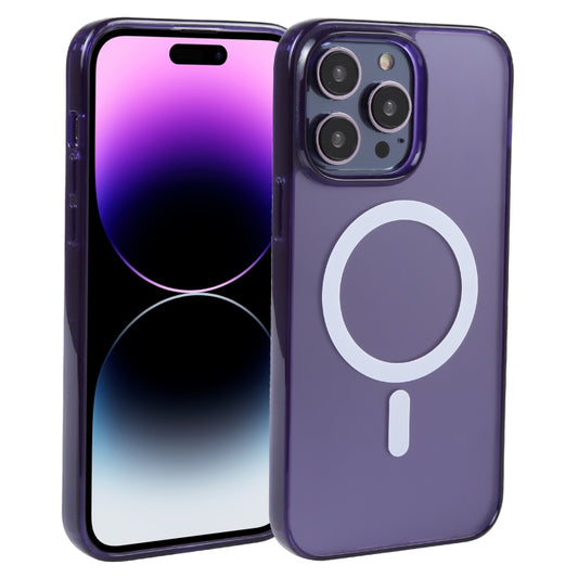 For iPhone 14 Pro Max GEBEI MagSafe Magnetic Transparent Phone Case (Purple) - iPhone 14 Pro Max Cases by GEBEI | Online Shopping UK | buy2fix