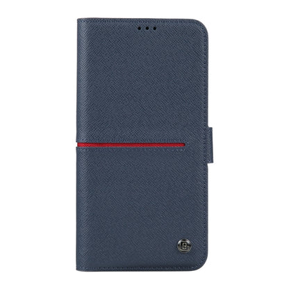 For iPhone 14 Pro Max GEBEI Top-grain Horizontal Flip Leather Phone Case(Blue) - iPhone 14 Pro Max Cases by GEBEI | Online Shopping UK | buy2fix