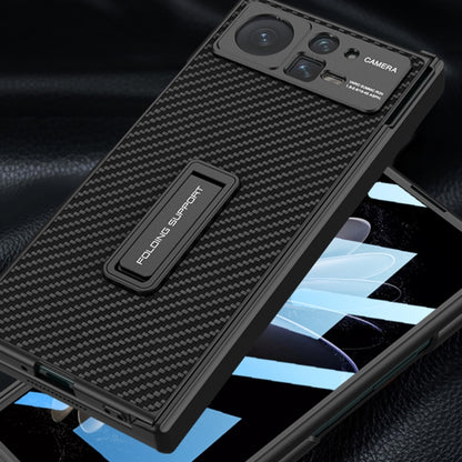 For Xiaomi Mix Fold 2 GKK Magnetic Hinge Flip Leather Phone Case with Holder(Carbon Fibre) - Xiaomi Cases by GKK | Online Shopping UK | buy2fix