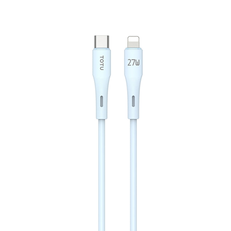 TOTU BPD-013 Skin Sense Series Type-C to 8 Pin Silicone Fast Charging Data Cable, Length:1m(Blue) - 2 in 1 Cable by TOTUDESIGN | Online Shopping UK | buy2fix