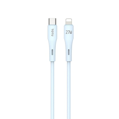 TOTU BPD-013 Skin Sense Series Type-C to 8 Pin Silicone Fast Charging Data Cable, Length:1m(Blue) - 2 in 1 Cable by TOTUDESIGN | Online Shopping UK | buy2fix