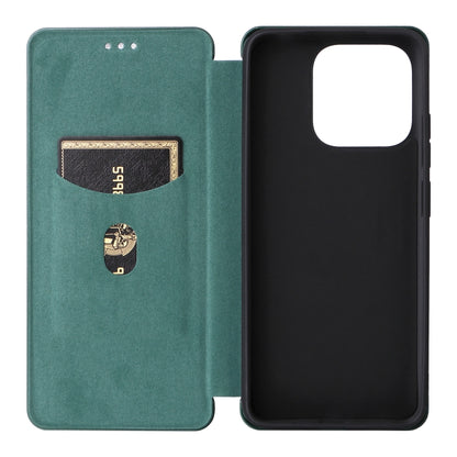 For Xiaomi Redmi 12C Carbon Fiber Texture Flip Leather Phone Case(Green) - Xiaomi Cases by buy2fix | Online Shopping UK | buy2fix