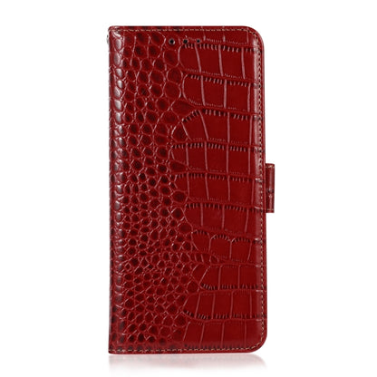 For OnePlus Ace 2 5G Crocodile Top Layer Cowhide Leather Phone Case(Red) - OnePlus Cases by buy2fix | Online Shopping UK | buy2fix