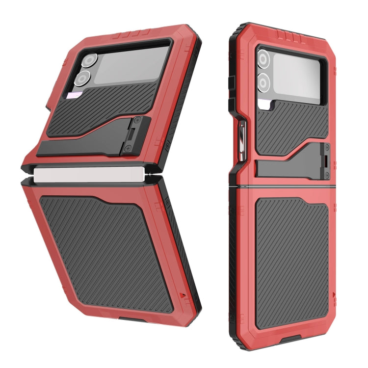 For Samsung Galaxy Z Flip4 RedPepper 360 Full Body Rugged Metal Life Waterproof Phone Case (Red) - Galaxy S23+ 5G Cases by RedPepper | Online Shopping UK | buy2fix