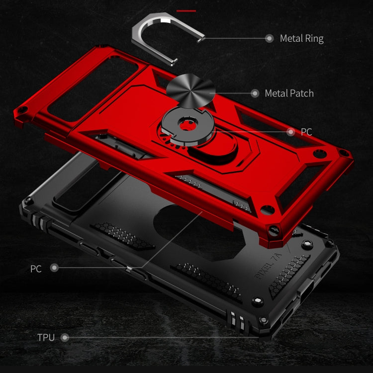 For Google Pixel 7a Shockproof TPU + PC Phone Case with Holder(Red) - Google Cases by buy2fix | Online Shopping UK | buy2fix