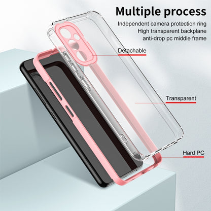 For Samsung Galaxy A34 5G 3 in 1 Clear TPU Color PC Frame Phone Case(Pink) - Galaxy Phone Cases by buy2fix | Online Shopping UK | buy2fix