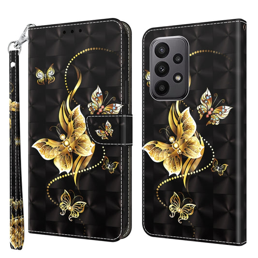 For Samsung Galaxy A24 4G 3D Painted Leather Phone Case(Golden Swallow Butterfly) - Galaxy Phone Cases by buy2fix | Online Shopping UK | buy2fix