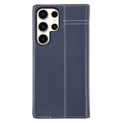 For Samsung Galaxy S23 Ultra 5G GEBEI Top-grain Horizontal Flip Leather Phone Case(Blue) -  by GEBEI | Online Shopping UK | buy2fix