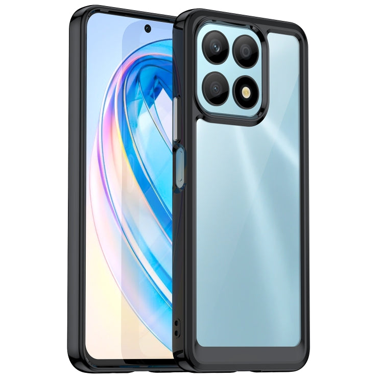 For Honor X8a Colorful Series Acrylic + TPU Phone Case(Black) - Honor Cases by buy2fix | Online Shopping UK | buy2fix