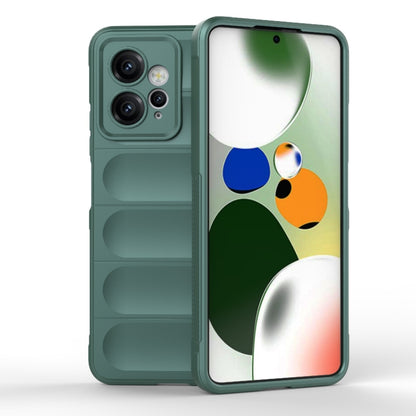 For Xiaomi Redmi Note 12 4G Global Magic Shield TPU + Flannel Phone Case(Dark Green) - Note 12 Cases by buy2fix | Online Shopping UK | buy2fix