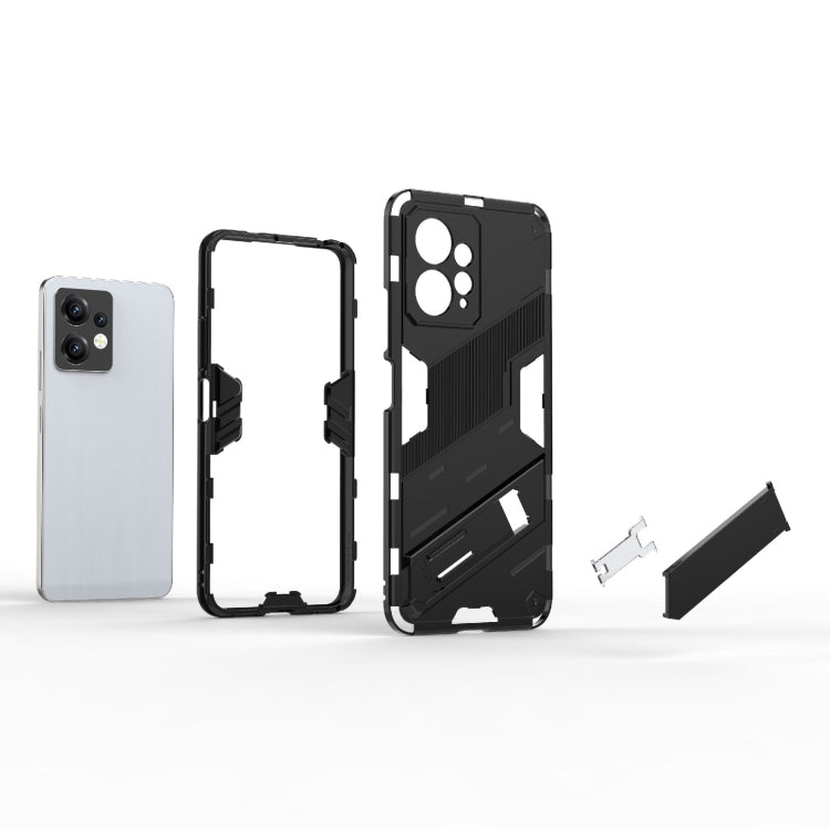 For Xiaomi Redmi Note 12 4G Global Punk Armor 2 in 1 PC + TPU Shockproof Phone Case with Holder(Black) - Note 12 Cases by buy2fix | Online Shopping UK | buy2fix
