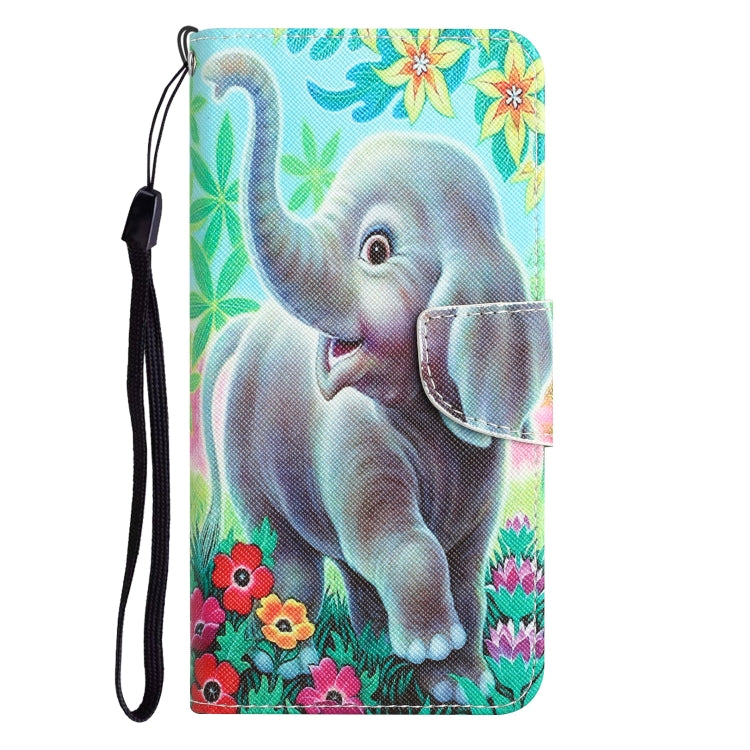 For Xiaomi Redmi 12C Colored Drawing Leather Phone Case(Elephant) - Xiaomi Cases by buy2fix | Online Shopping UK | buy2fix