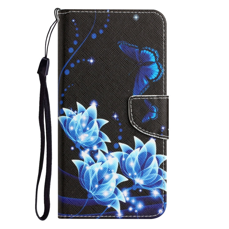 For Xiaomi Redmi 12C Colored Drawing Leather Phone Case(Blue Butterfly) - Xiaomi Cases by buy2fix | Online Shopping UK | buy2fix