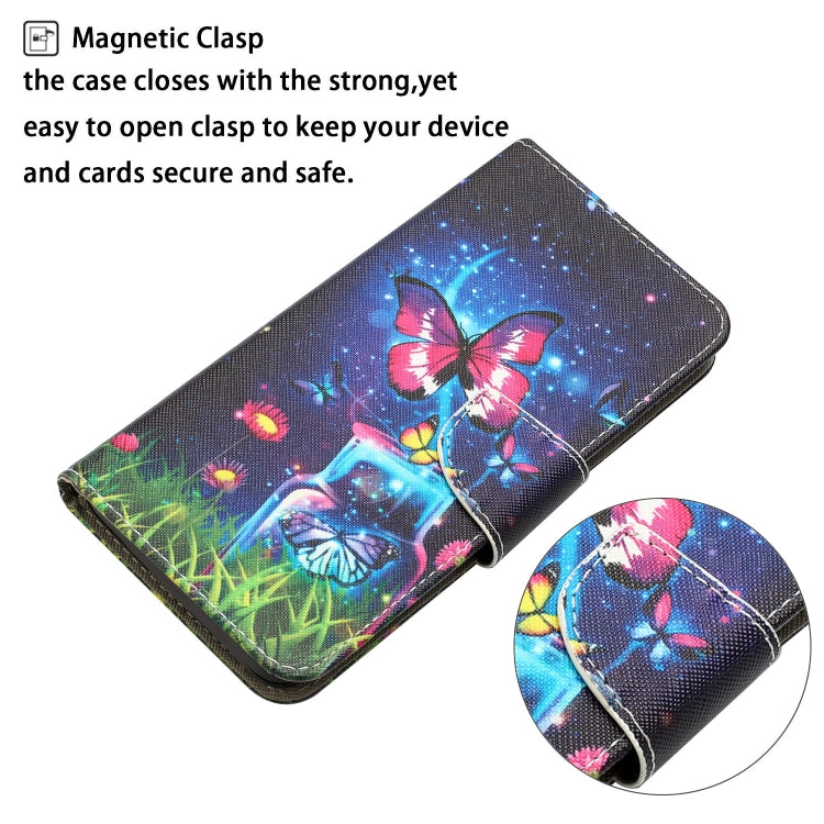 For Xiaomi Redmi 12C Colored Drawing Leather Phone Case(Bottle Butterfly) - Xiaomi Cases by buy2fix | Online Shopping UK | buy2fix