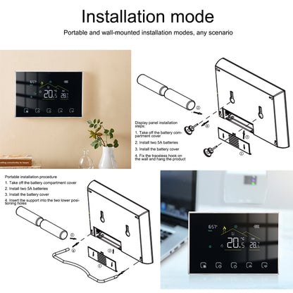 BHT-8000RF-VA- GACW Wireless Smart LED Screen Thermostat With WiFi, Specification:Water Boiler Heating - Consumer Electronics by buy2fix | Online Shopping UK | buy2fix