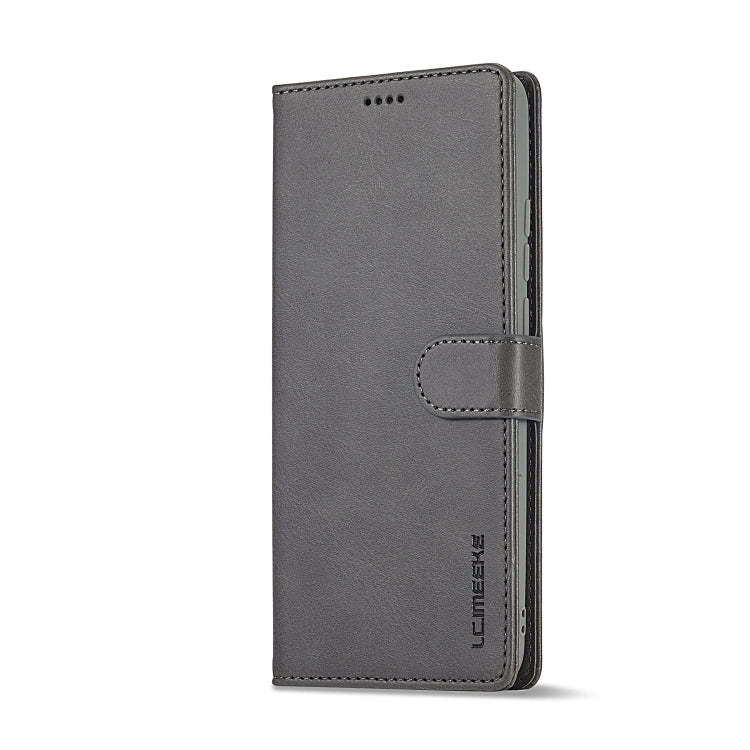 For Xiaomi Redmi Note 12 4G Global LC.IMEEKE Calf Texture Leather Phone Case(Grey) - Note 12 Cases by LC.IMEEKE | Online Shopping UK | buy2fix