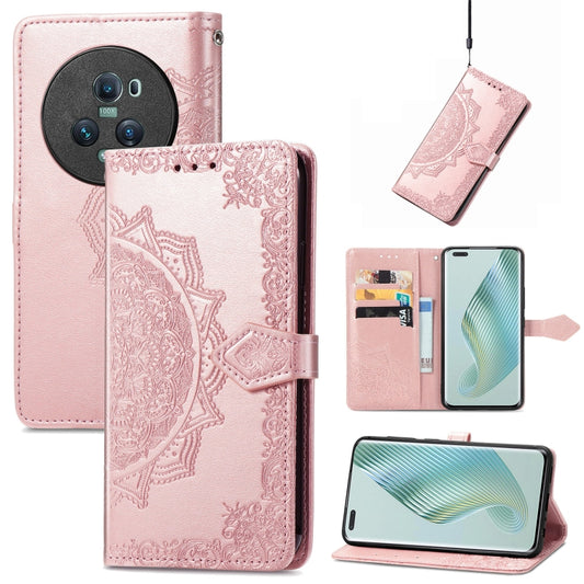 For Honor Magic5 Pro Mandala Flower Embossed Leather Phone Case(Rose Gold) - Honor Cases by buy2fix | Online Shopping UK | buy2fix