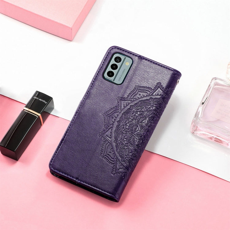 For Nokia G22 Mandala Flower Embossed Leather Phone Case(Purple) - Nokia Cases by buy2fix | Online Shopping UK | buy2fix