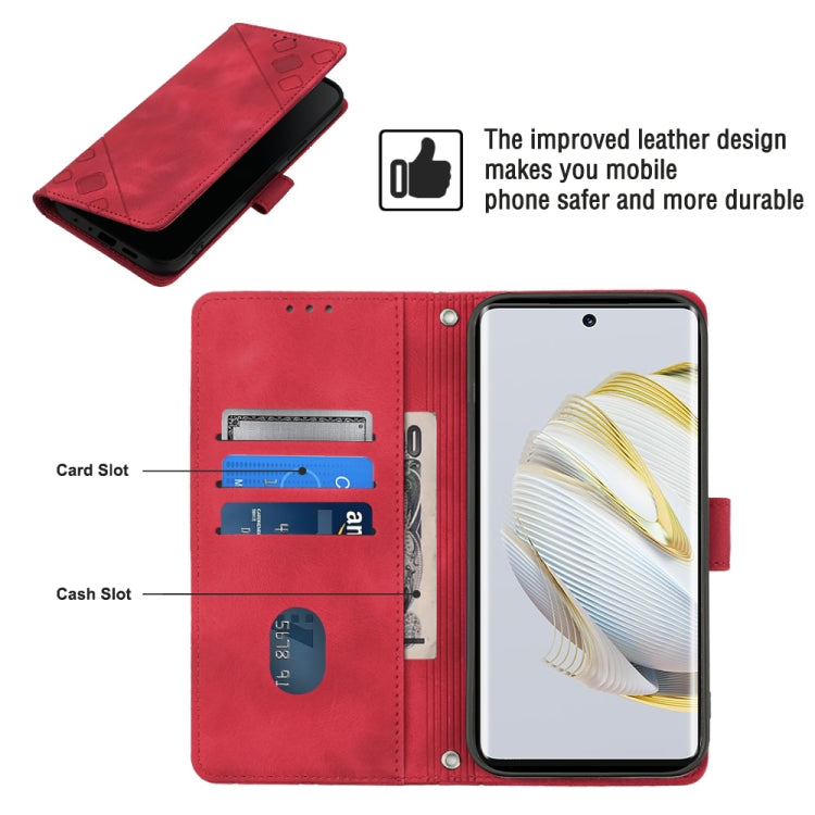 For Huawei nova 10 Skin-feel Embossed Leather Phone Case(Red) - Huawei Cases by buy2fix | Online Shopping UK | buy2fix